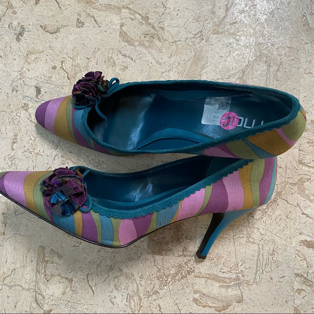 Elegant High Heel Slip On Pump Moda Spana Bow Size 13M